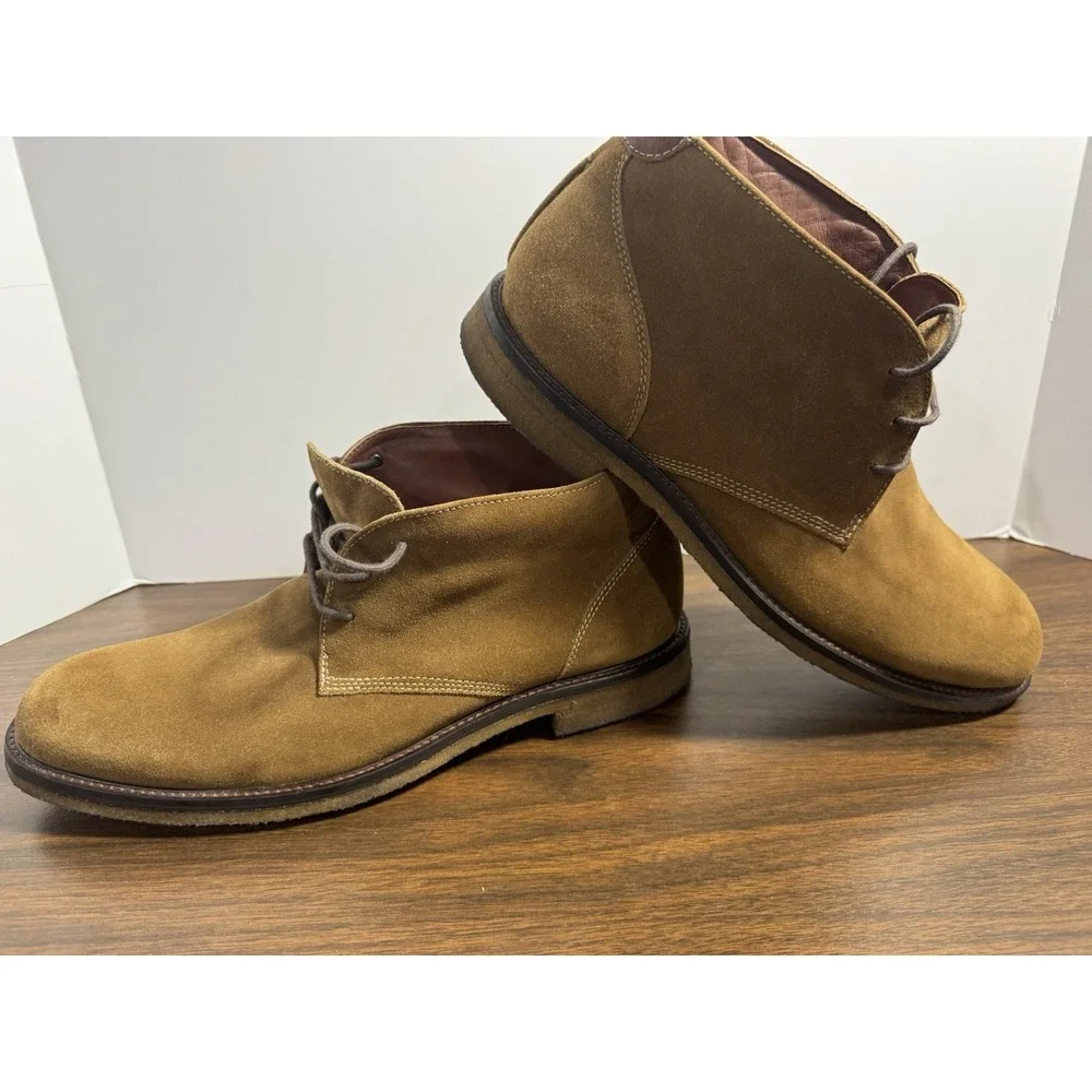Johnston & Murphy Copeland Chukka Boots 25-1872 Camel Suede Mens 11 Crepe Sole